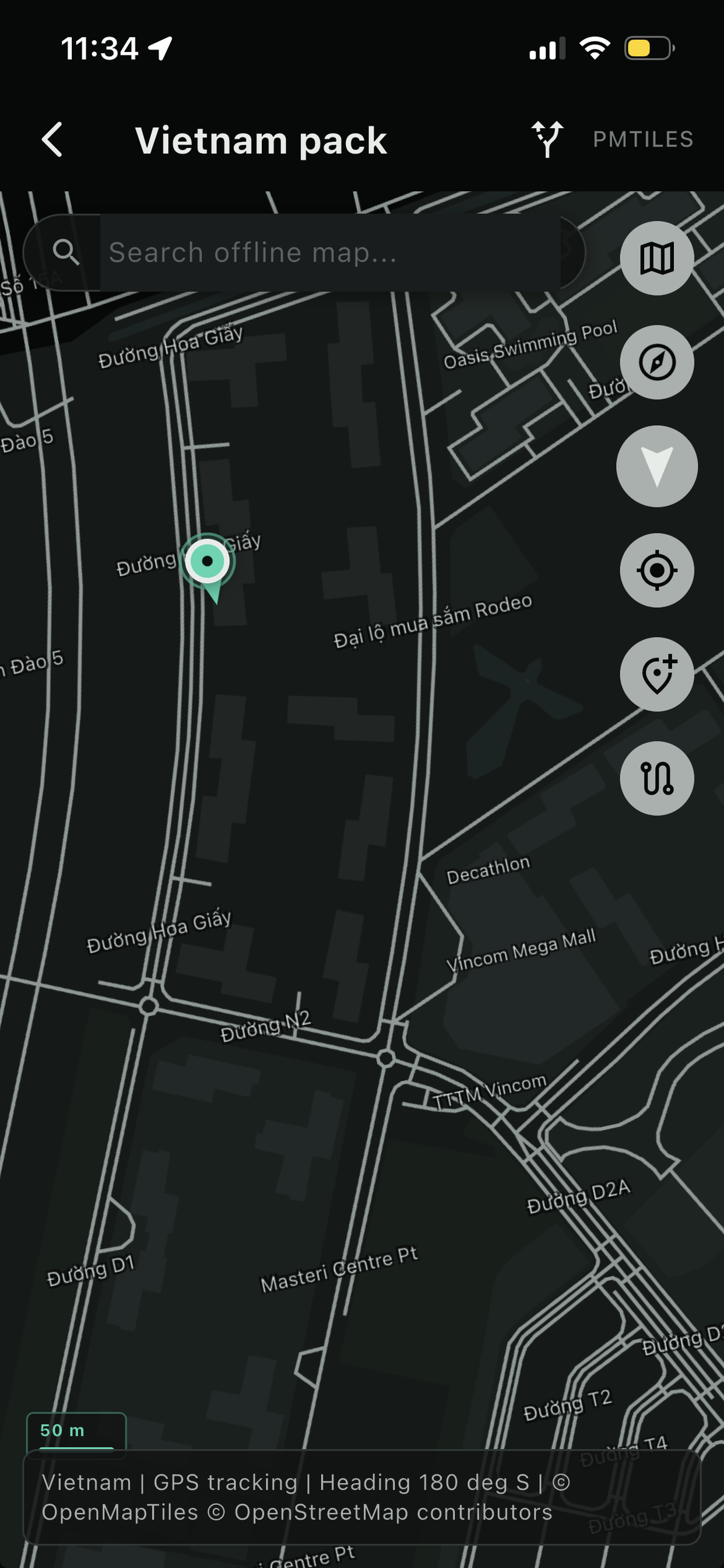 Wayvault detailed offline vector map view
