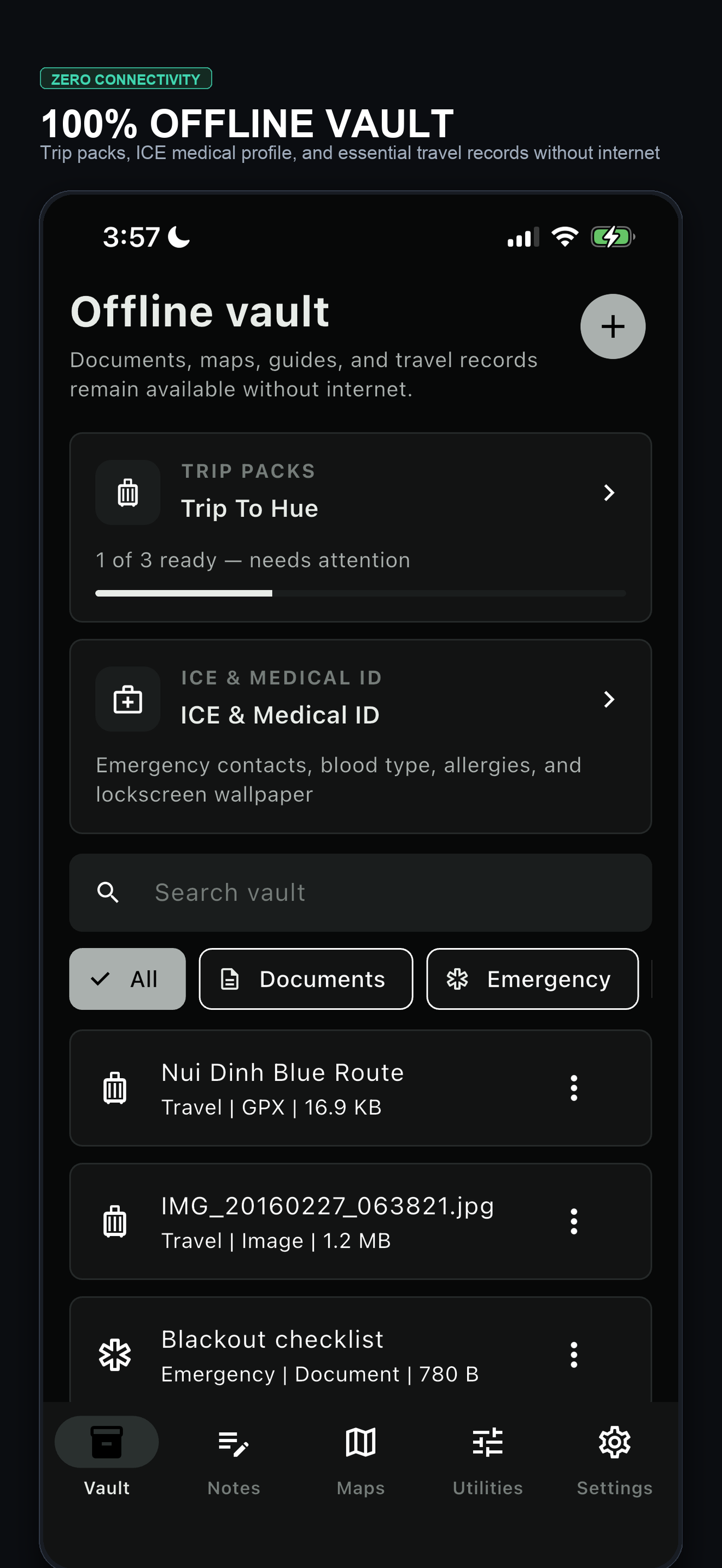 Wayvault 100% Offline Travel Vault screenshot